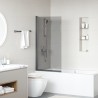 Écran de douche de bain Noir et Transparent 116 x 68 x 128 cm 