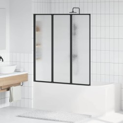 Paroi de douche Noir 132 x 2 x 140 cm Aluminium et PP 