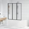 Paroi de douche Noir 132 x 2 x 140 cm Aluminium et PP 