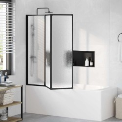 Paroi de douche Noir 132 x 2 x 140 cm Aluminium et PP 