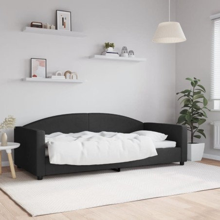  Lit de repos sans matelas noir 90x200 cm tissu 