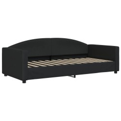  Lit de repos sans matelas noir 90x200 cm tissu 