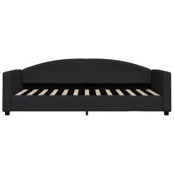  Lit de repos sans matelas noir 90x200 cm tissu 