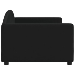  Lit de repos sans matelas noir 90x200 cm tissu 