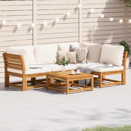 Ensemble de canapés d'extérieur 10 pcs Naturel et Noir 473660473660