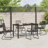 Salon de jardin 6 pcs avec coussins résine tressée noir 473712473712
