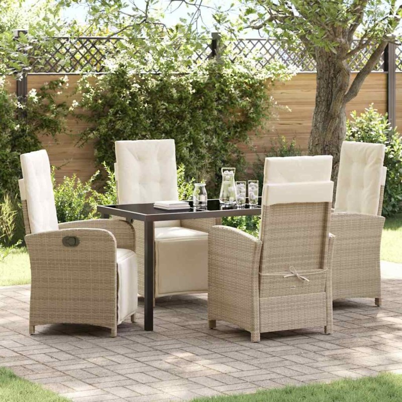 Salon de jardin 6 pcs avec coussins gris résine tressée 473740473740