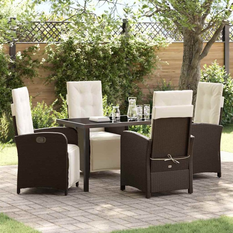 Salon de jardin 6 pcs avec coussins gris résine tressée 473751473751