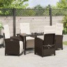 Salon de jardin 6 pcs avec coussins gris résine tressée 473751473751