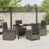 Salon de jardin 6 pcs avec coussins gris résine tressée 473786473786