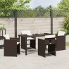 Salon de jardin 6 pcs avec coussins gris résine tressée 473792473792