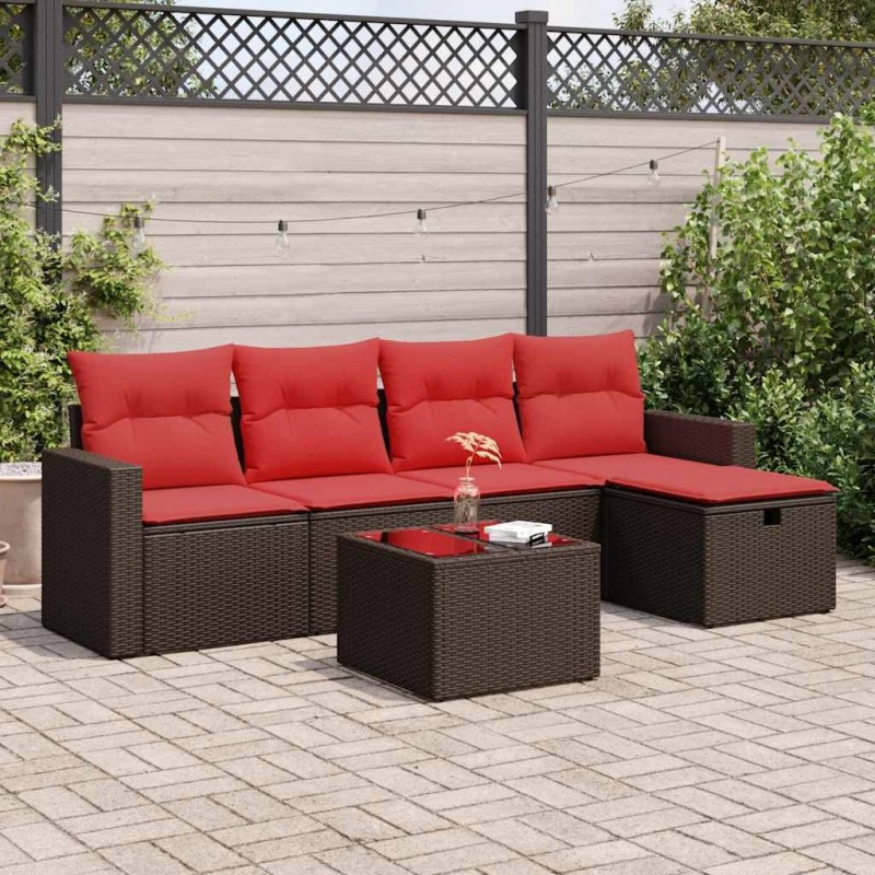 Salon de jardin 8 pcs avec coussins gris résine tressée 473892473892
