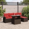 Salon de jardin 8 pcs avec coussins gris résine tressée 473893473893