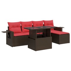 Salon de jardin 8 pcs avec coussins gris résine tressée 473893473893