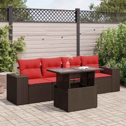 Salon de jardin 8 pcs avec coussins gris résine tressée 473895473895