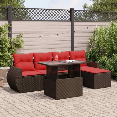 Salon de jardin 8 pcs avec coussins gris résine tressée 473903473903