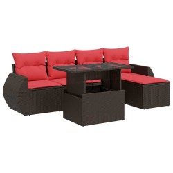 Salon de jardin 8 pcs avec coussins gris résine tressée 473903473903