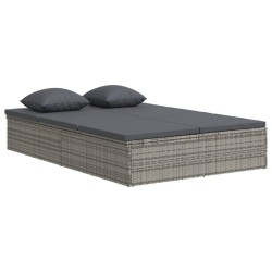 Salon de jardin 8 pcs avec coussins gris résine tressée 473905473905