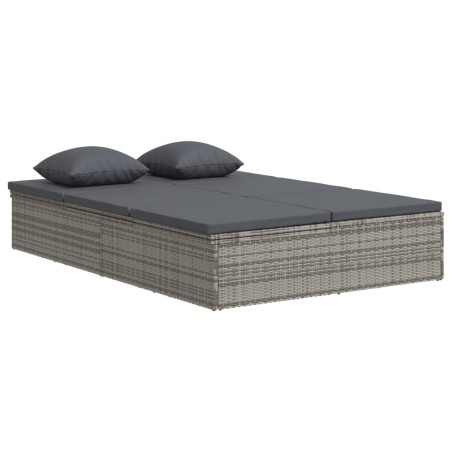 Salon de jardin 8 pcs avec coussins gris résine tressée 473905473905
