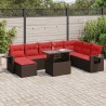 Salon de jardin 8 pcs avec coussins gris résine tressée 473920473920