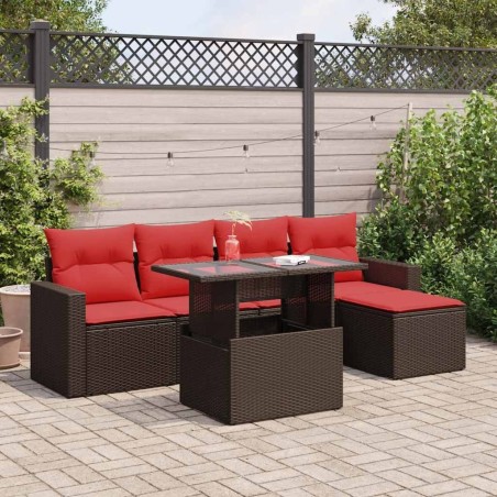 Salon de jardin 8 pcs avec coussins gris résine tressée 473928473928