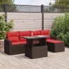 Salon de jardin 8 pcs avec coussins gris résine tressée 473928473928