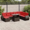 Salon de jardin 8 pcs avec coussins gris résine tressée 473933473933