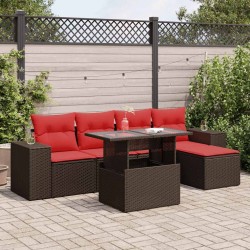 Salon de jardin 8 pcs avec coussins gris résine tressée 474044474044