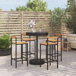 Salon de jardin 6 pcs avec coussins gris résine tressée 474062474062