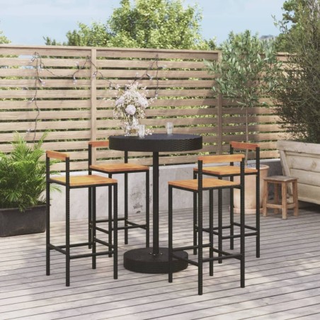 Salon de jardin 6 pcs avec coussins gris résine tressée 474062474062
