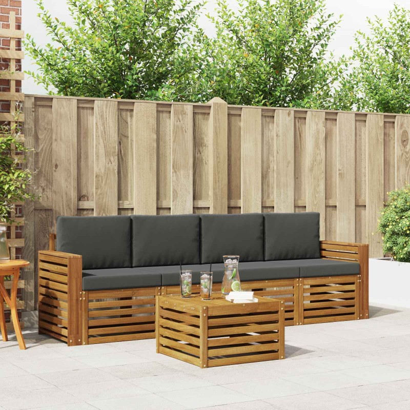 Ensemble à manger de jardin avec coussins 7 pcs Noir 474447474447