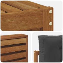 Ensemble à manger de jardin 11pcs avec coussins gris poly rotin 474517474517