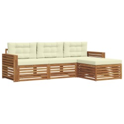 Ensemble à manger de jardin 4 pcs avec coussins noir 474529474529