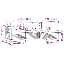 Ensemble à manger de jardin 15 pcs coussins gris résine tressée 474533474533