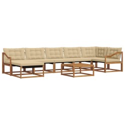 Salon de jardin 8 pcs avec coussins noir résine tressée 474636474636