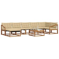 Salon de jardin 8 pcs avec coussins noir résine tressée 474636474636