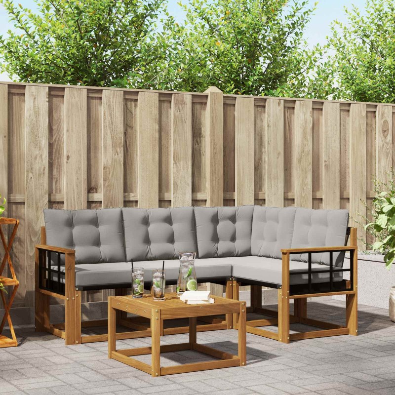 Ensemble à manger de jardin avec coussins 7 pcs Gris 474740474740