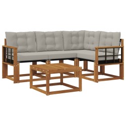 Ensemble à manger de jardin avec coussins 7 pcs Gris 474740474740