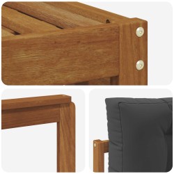 Salon de jardin avec coussins 9 pcs beige résine tressée 474755474755