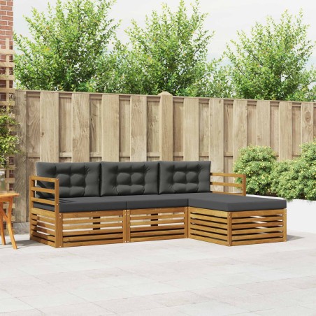 Salon de jardin avec coussins 9 pcs beige résine tressée 474756474756