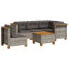 Salon de jardin 8 pcs avec coussins gris résine tressée 474847474847