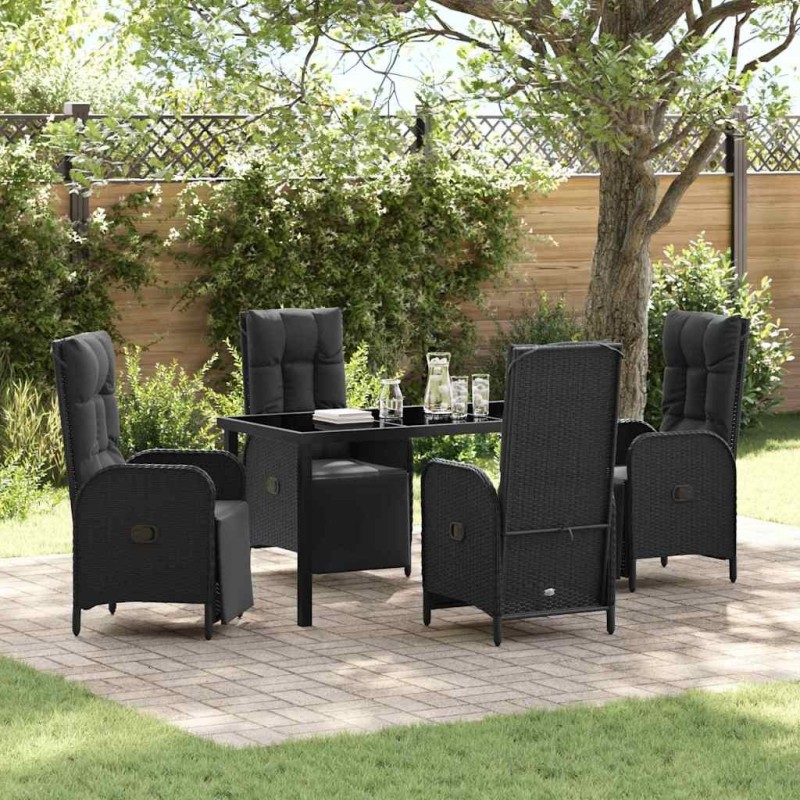 Salon de jardin 8 pcs avec coussins gris résine tressée 474952474952