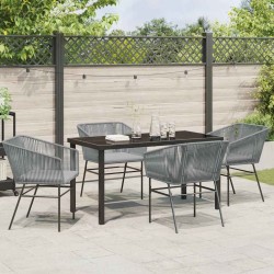 Salon de jardin 8 pcs avec coussins gris résine tressée 474958474958