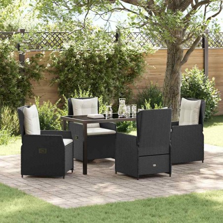 Salon de jardin 8 pcs avec coussins gris résine tressée 474966474966
