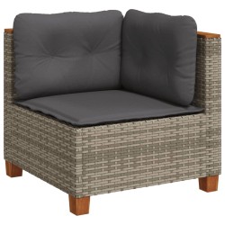 Salon de jardin 8 pcs avec coussins gris résine tressée 474980474980