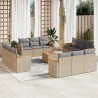 Salon de jardin 8 pcs avec coussins gris résine tressée 474982474982