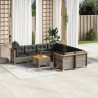 Salon de jardin 8 pcs avec coussins gris résine tressée 474989474989