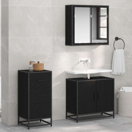 Salon de jardin 11 pcs avec coussins noir résine tressée 475186475186