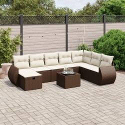 Ensemble de canapé de jardin 8 pcs Gris polyrotin 475772475772