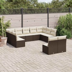 Ensemble de canapé de jardin avec coussin 4 pcs Gris Poly rotin 475784475784